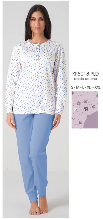 ART. KF5018 PLD- pigiama donna m/l interlock kf5018 pld - Fratelli Parenti